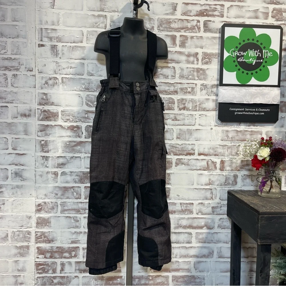 Weatherproof snow bibs  Charcoal Suspender Pants kids size 5/6